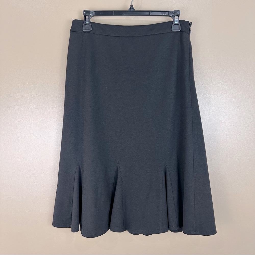 Danielle Black Washable Flare Midi Skirt 10 Academia Career Capsule Classic